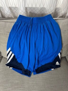 adidas Blue Men's Athletic Shorts with Navy and White Accents